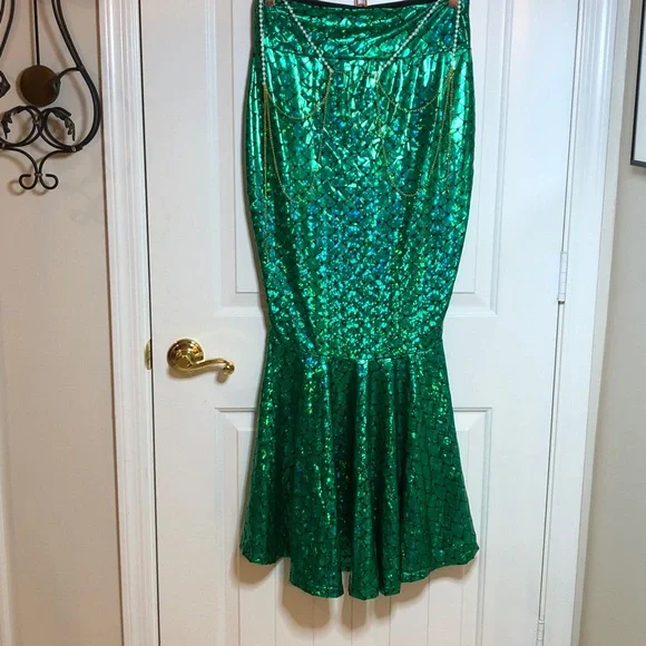 Spooktacular  Creations Metallic Hologram Shiny Mermaid Skirt Costume - Picture 2 of 5